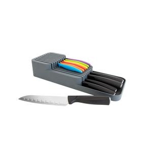 Universal Küchenmesser Organizer  Messerblock in ANTHRAZIT Schubladen Einsatz Messerhalter Halter ohne Messer