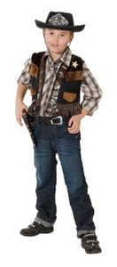 Karneval Kinder Kostüm Deputy Weste Cowboy Fasching Größe 116
