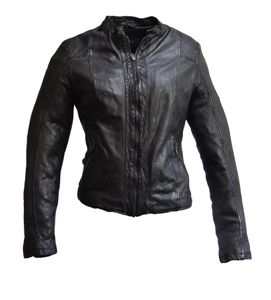 Damen Lederjacke "3475" aus hochwertigen Nappa Leder, schwarz, Größe L