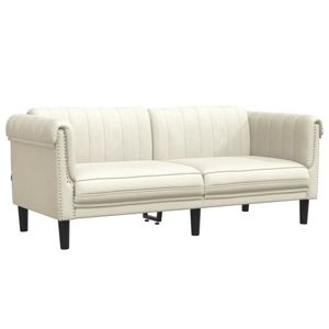 vidaXL Sofa 2-Sitzer Creme Samt