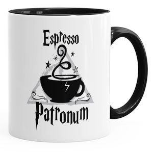Kaffee-Tasse Espresso Patronum Teetasse Keramiktasse MoonWorks® schwarz unisize