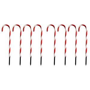 8er Set LED-Gartenleuchtstäbe Zuckerstange