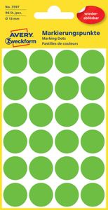 AVERY Zweckform Markierungspunkte ablösbar 18 mm grün 96 Stück