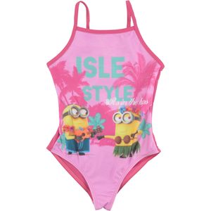 Minions Badeanzug für Mädchen – Isle Style Schwimmhose Badekleidung Kinder Rosa/Pink, Größe:98-104