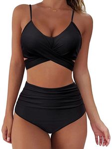 Damen Bikini-Sets Push-Up Bikini Badeanzug Zweiteiliger High Waist Bademode Swimsuit ,Größe M