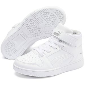 PUMA Rebound Layup SL PS Kinder Mid-Top Sneaker mit Klettverschluss puma white/gray violet 30