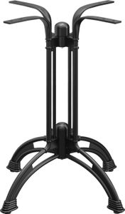 MALAGA | Gusseisen Tischgestell | Schwarz | 4 Fuß: Ø 58 cm | Säule: 72 cm | Gusseisen | Tischgestell Gusseisen, Tischgestelle Gusseisen