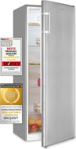 Exquisit Vollraumkühlschrank KS320-V-H-040D inoxlook | Nutzinhalt: 242 L | Ohne Gefrierfach
