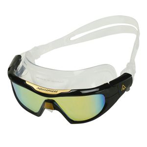 Aquasphere Vista Pro Titanium Mirror - Verspiegelte Schwimmmaske für Triathleten und Schwimmer, Farbe:schwarz/gold
