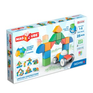 Geomag Magicube RE 4 Shapes Little World 25 - Konstruktionsspielzeug - Magnetischer Bauklotz - Magnetwürfel - Unisex