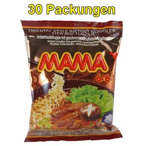 Mama Stew Beef 30er Pack (30x 60g) asia instant Nudelsuppe geschmortes Rind