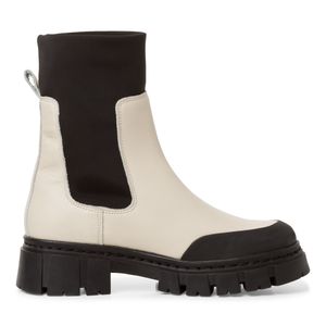 Tamaris Damen Plateau Chelsea Boots Beige/Schwarz, Schuhgröße:EUR 40