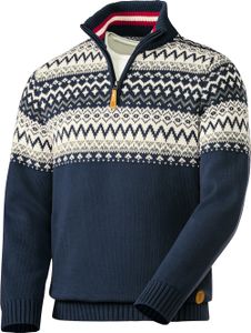 Hinterstoisser Herren Norweger-Pullover mit Zipperkragen und aus Baumwolle