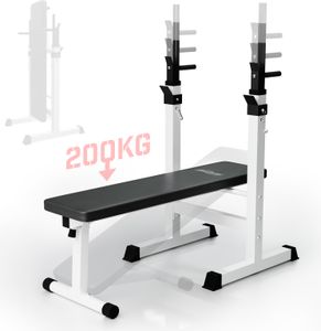 Physionics® Multifunktion Hantelbank - mit zwei Ablagen + Dip-Griffen, Klappbar & Höhenverstellbar, Gesamtbelastung: 200 kg - Trainingsbank Physionics® Multifunktion Hantelbank - mit zwei Ablagen + Dip-Griffen, Klappbar & Höhenverstellbar, Gesamtbelastung: 200 kg - Trainingsbank