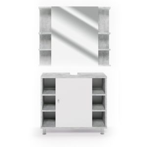Súprava kúpeľňového nábytku Livinity® Fynn, 2 kusy, betón/biela
