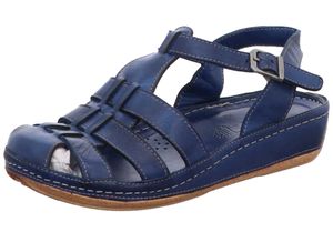 Gemini Damen Sandale Schnalle Cutouts Leder 336510-02, Größe:41 EU, Farbe:Blau