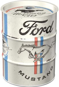 Nostalgic-Art - Beczka na pieniądze - Ford - Logo Ford Mustang Horse & Stripes