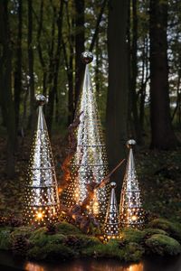 Fink Windlicht Birillo silberfarben Eisen, vernickelt Höhe 83 cm