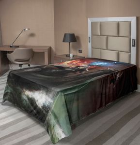 ABAKUHAUS Drachen Bettlaken, Imaginary Wrath Der Religiösen Figur Wikinger Royal Boat Mit Dragon Head Storm Rays, weiches bequemes oberes Bettlaken für ein dekoratives Bett 1 Stück 260 cm x 168 cm, Mehrfarbig