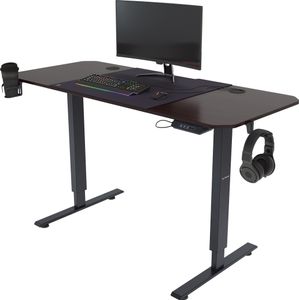 Elektrisch Höhenverstellbarer Schreibtisch Bürotisch Ergonomisch mit Tischplatte Stahlfüßen Touchscreen Memoryfunktion Kopfhörerhaken Getränkehalter 140 x 60 cm, Schwarz Elektrisch Höhenverstellbarer Schreibtisch Bürotisch Ergonomisch mit Tischplatte Stahlfüßen Touchscreen Memoryfunktion Kopfhörerhaken Getränkehalter 140 x 60 cm, Schwarz