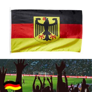 Deutschlandfahne mit Ösen und Adler 90x150cm Flagge Fahne Schwarz/Rot/Gold Fanartikel Fussball
