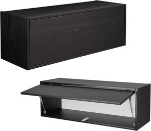 PLATAN ROOM Hängeschrank SCHWARZ Schrank 100 x 35 x 35 cm Küchen-Klapphängeschrank für Bad, Flur, Wohnzimmer Wandschrank