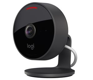 Logitech Circle View Weatherproof Wired Home Security Camera, 180°-Winkel, HD 1080p, Nachtsicht, Zwei-Wege-Audio, mit Verschlüsselung und Apple HomeKit Secure Video - Schwarz.
