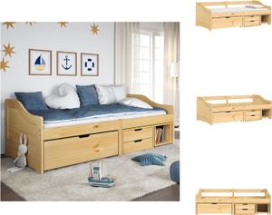 vidaXL Tagesbett mit 3 Schubladen IRUN 90x200 cm Massivholz Kiefer -  Betten & Bettgestelle