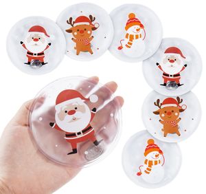 6 x Weihnachts-Handwärmer, mehrfarbiger transparenter Sockel mit gefrosteter PVC-Oberfläche