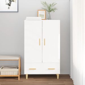 vidaXL Highboard Hochglanz-Weiß 70x31x115 cm Holzwerkstoff