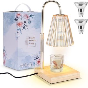 Kerzenwärmer Lampe - Elektrische Duftkerzen-Wärmelampe - Dimmbare Wachs-Duftlampe mit Holzsockel für Zimmer