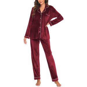 Langärmeliges Pyjama-Set mit Knopfleiste für Frauen