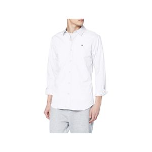 Tommy Jeans Herren Original Stretch Slim Shirt, Weiß 3XL
