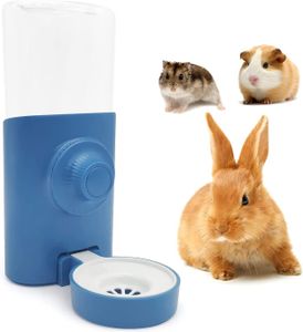 600 ML Automatischer Wasserspender Kaninchen, Hasen trinkflasche Hängend meerschweinchen trinkflasche Hamster  (Blau)