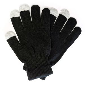 wortek Touchscreen Handschuhe Schwarz / Grau | Größe M - L | für alle Handys, Smartphones & Tablets | Herren Damen Winter Herbst