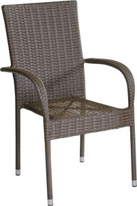 Stapelstuhl Balkonstuhl Oslo Armlehnstuhl Gartenstuhl Polyrattan braun