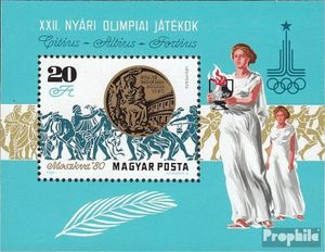 Briefmarken Ungarn 1980 Mi Block145A (kompl.Ausg.) gestempelt Medaillengewinner