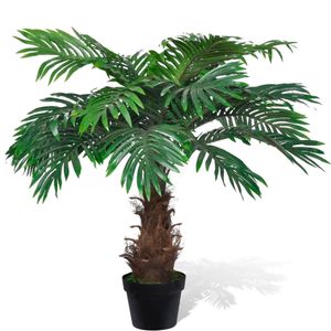 vidaXL Přírodní umělá palma Cycus s květináčem 80 cm
