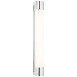 BRILLIANT LED Wandlampe HORACE mit kaltweißem Licht | Spritzwassergeschützte Wandleuchte für das Badezimmer | Spiegellampe mit Steckdose | Metall/Glas |  60cm Breite | 10W 1300 Lumen 4000 Kelvin