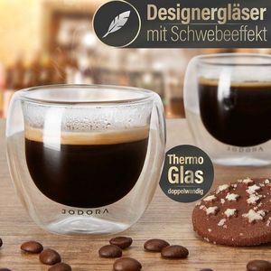 Dwuścienne szklanki do espresso JODORA Design 4 X 80 ml