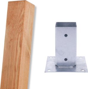 BooGardi Imprägnierte Holzpfosten · 9x9x100 cm 3 Stück mit Aufschraubhülse · 18 Größen zur Wahl · Vierkantpfosten mit flachem Kopf · Kantholz Balken