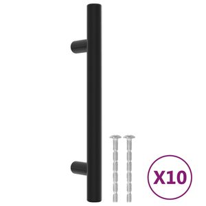 vidaXL Möbelgriffe 10 Stk. Schwarz 96 mm Edelstahl