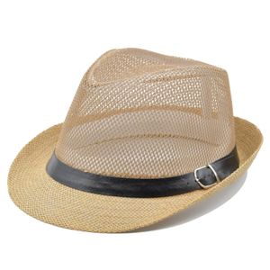 Braun Strohhut Sommerhut Frauen Männer Sonnenhut Strandhut Stroh Cowboy Panama Jazz Hut