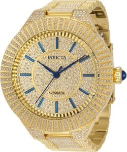 Invicta Specialty 34587 Herren uhr - Wasserdicht - Analog - Automatikuhr - Edelstahl mit goldenen zifferblat - 54mm Invicta Specialty 34587 Herren uhr - Wasserdicht - Analog - Automatikuhr - Edelstahl mit goldenen zifferblat - 54mm