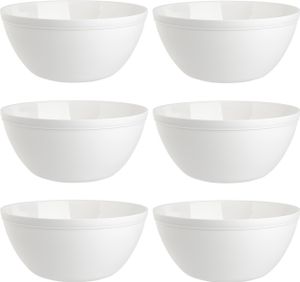 6er Set Schalen Müslischalen Dessertschalen Salatschale Suppenschale Reisschale Bowl in Farbe weiß aus Kunststoff BPA-frei groß 900 ml