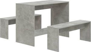 vidaXL 3-tlg. Essgruppe Betongrau Holzwerkstoff vidaXL 3-tlg. Essgruppe Betongrau Holzwerkstoff