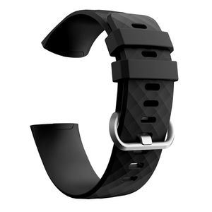 INF Fitbit Charge 3/4 silikonový náramek černá/stříbrná (L)