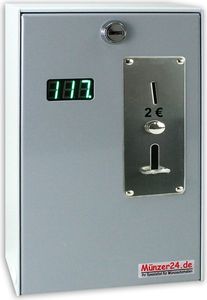 Münzkassierer Beckmann EMS-57 MP, 2 Euro Münzautomat,  Münzgerät mit Zeitanzeige