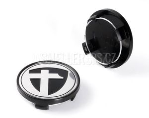 Středová krytka alu kola Ø Ø 56/64 mm Tomason K-009, černý plast, stříbrné logo