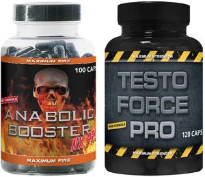 Anabolic Pre Workout Booster Nx Pro und Testo Force Booster by VargPower 220 Power Kapseln